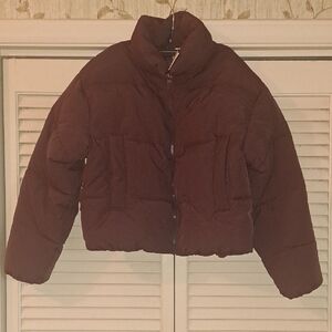 H&M Burgundy Puffer Jacket